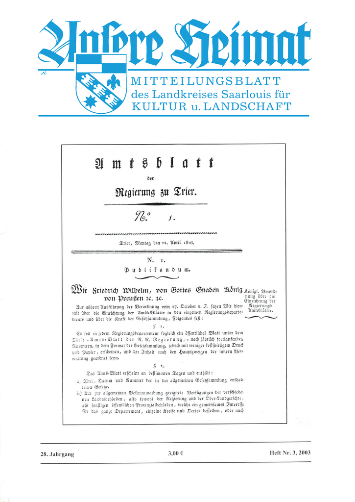 Unsere Heimat 2003, Heft 3